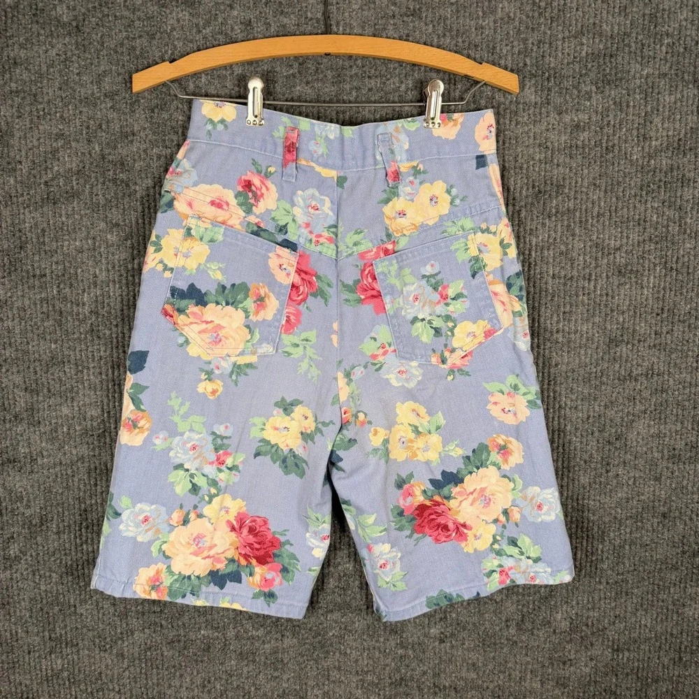 Vintage 90s Floral Mom Shorts 8 High Rise Cottagecore Jorts Pastel Grunge USA